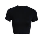 Damen Kurzarm Crop-Top mit angenehmem Stretch und figurformender Passform R&B