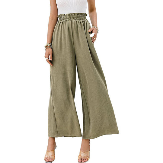 Damen Weite Palazzo-Hose mit elastischem Bund R&B