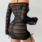 Damen Bademode Kleid mit transparenten Einsätzen R&B