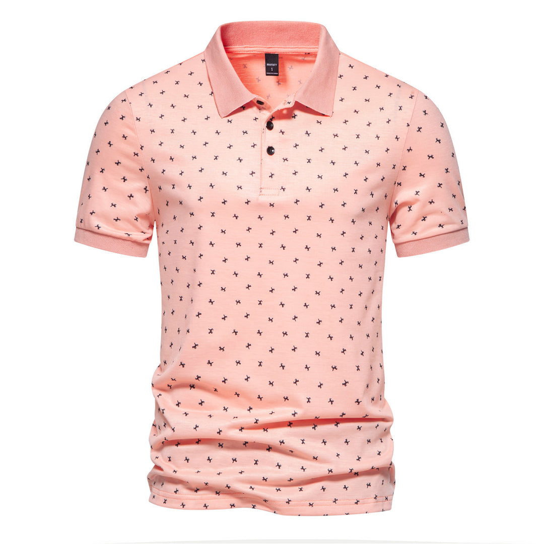 Herren Polohemd mit modernem floralem Design und hochwertiger Baumwollqualität R&B