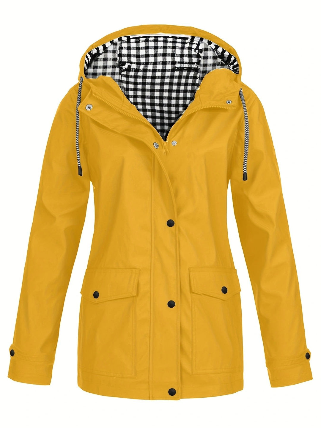 Damen modische Regenjacke mit kontrastierendem Innenfutter und praktischen Taschen R&B