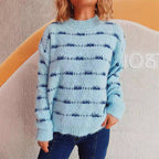Damen Pullover mit weichem Mohair-Material und modernem Streifenmuster R&B
