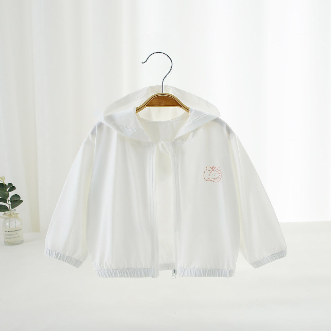 Unisex nan leichte Kapuzen-Windjacke für Kinder mit elastischem Saum und Reißverschluss R&B
