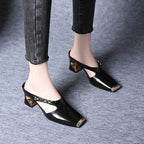 Damen Sling-Pumps mit geometrischem Blockabsatz und modischem Riemchen R&B
