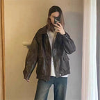 Damen jacke im Vintage-Stil mit lässigem Schnitt R&B