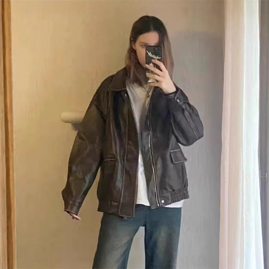 Damen jacke im Vintage-Stil mit lässigem Schnitt R&B