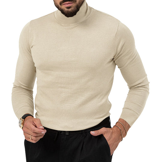 Herren Rollkragenpullover aus weichem Baumwollmix mit strukturierter Oberfläche R&B