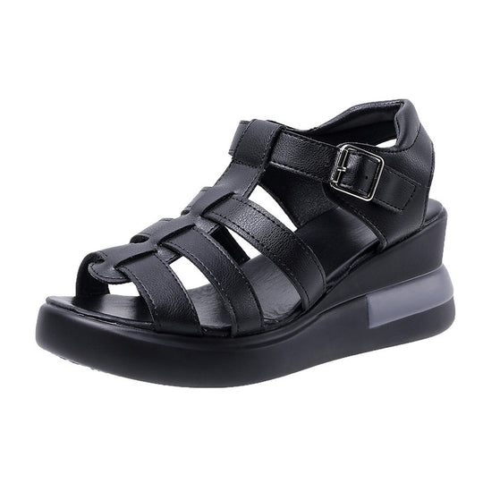 Damen komfortable Wedge-Sandalen mit geflochtenem Riemendesign R&B