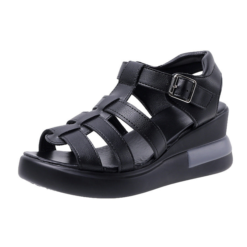 Damen nan luftige Riemchen-Sandalette mit gepolstertem Komfortfußbett und dezenter Plateauzwischensohle R&B