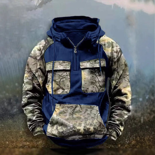 Herren Camouflage Funktionskapuzenpullover R&B