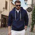 Herren modischer Kapuzenpullover mit strukturiertem GewR&Be und praktischen Reißverschlussdetails R&B