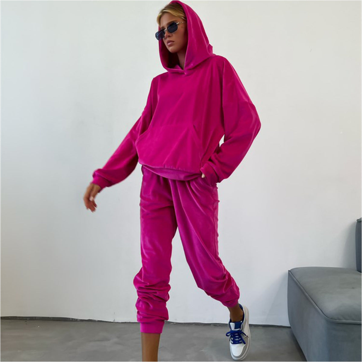 Damen Kuscheliges Hoodie und Jogginghose Set R&B