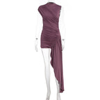 Damen Wickelkleid mit asymmetrischem Schnitt und Raffungen R&B