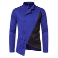 Herren Modern Asymmetrisches Button-Up Hemd R&B