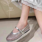 Damen elegante Ballerina mit funkelnder Strassverzierung R&B