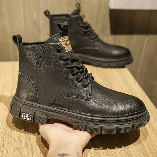 Damen Robuste Lederboots mit rutschfester Gummisohle und dämpfendem Innenfutter R&B
