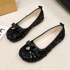 Damen Ballerinas mit Glitzer und Schleife von EB
