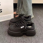 Damen Chunky Sneakers mit modischer Profilsohle und atmungsaktiver Oberflächenstruktur