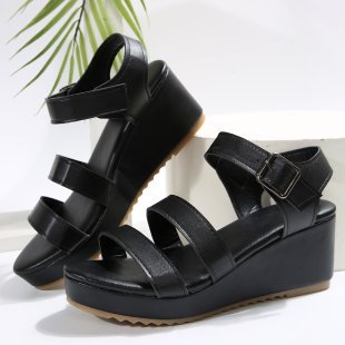 Damen Wedge Sandalen mit verstellbaren Riemen und komfortablem Fußbett R&B