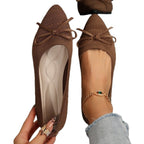 Damen Stilvolle und komfortable Ballerinas mit großem Schleifendetail R&B