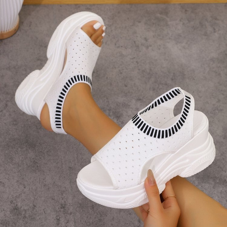 Damen Atmungsaktive Plateau-Sandalen mit offenem Schnitt R&B