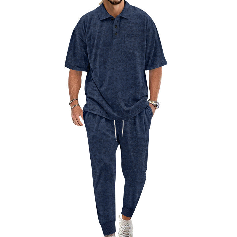 Herren lässiges Freizeit-Set aus weichem Material mit praktischem Kordelzug und elastischem Bund R&B