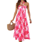 Damen Maxi Kleid mit schulterfreiem Design und Blumenmuster R&B