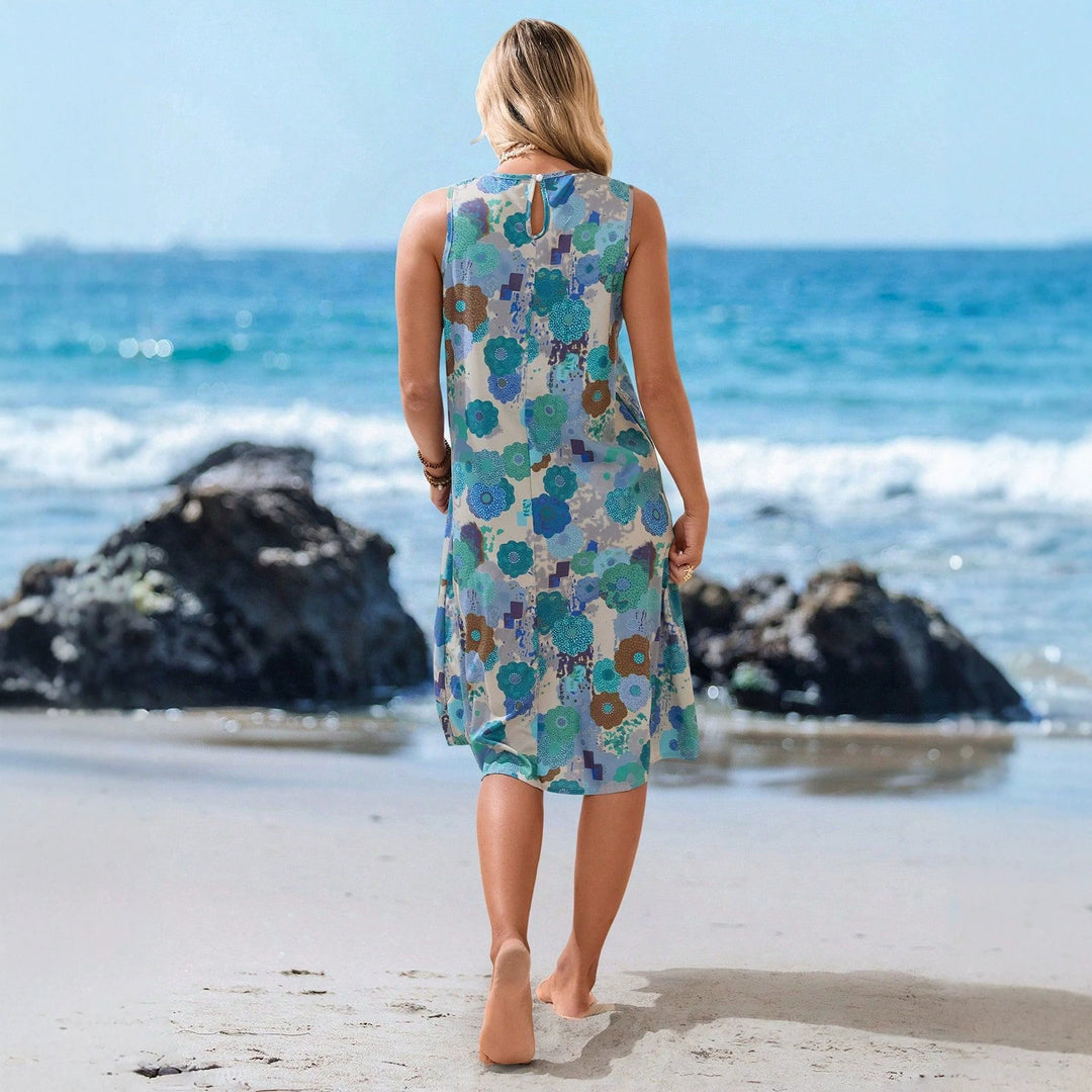Damen Sommerliches Strandkleid mit floralem Muster und lockerer Passform R&B