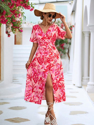 Damen Wickelkleid im floralen Design mit eleganten Rüschendetails R&B