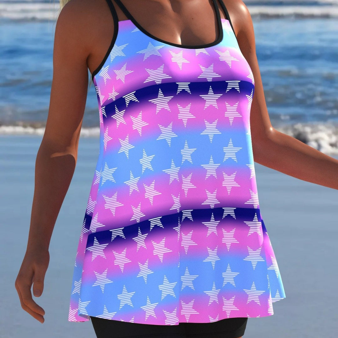 Damen Schwimmanzug mit modischem A-Linien-Schnitt und floralem Design R&B