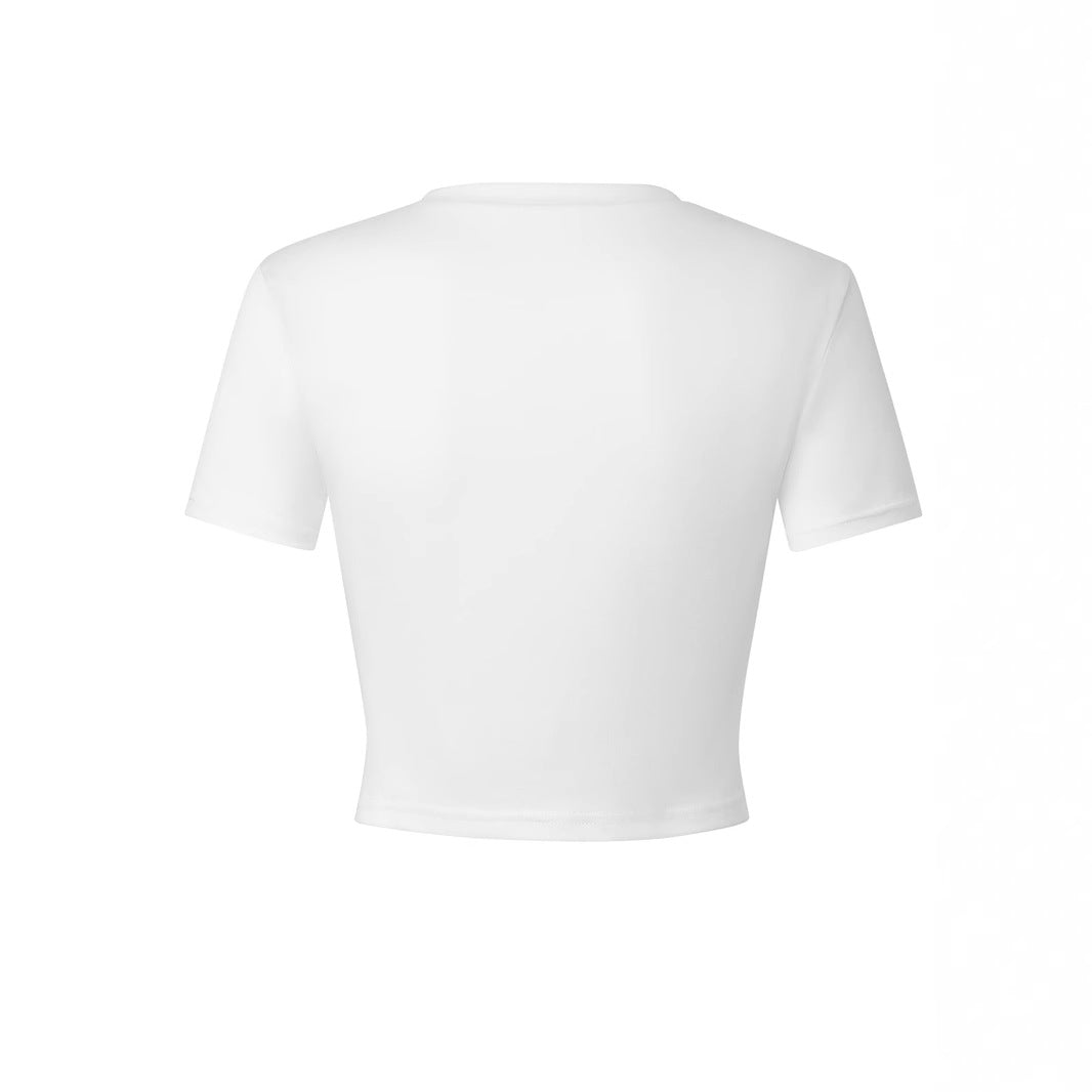 Damen Crop-T-Shirt mit einzigartigem Totenkopf-Design R&B