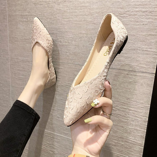 Damen Ballerinas mit spitz zulaufendem Design und strukturiertem Obermaterial R&B