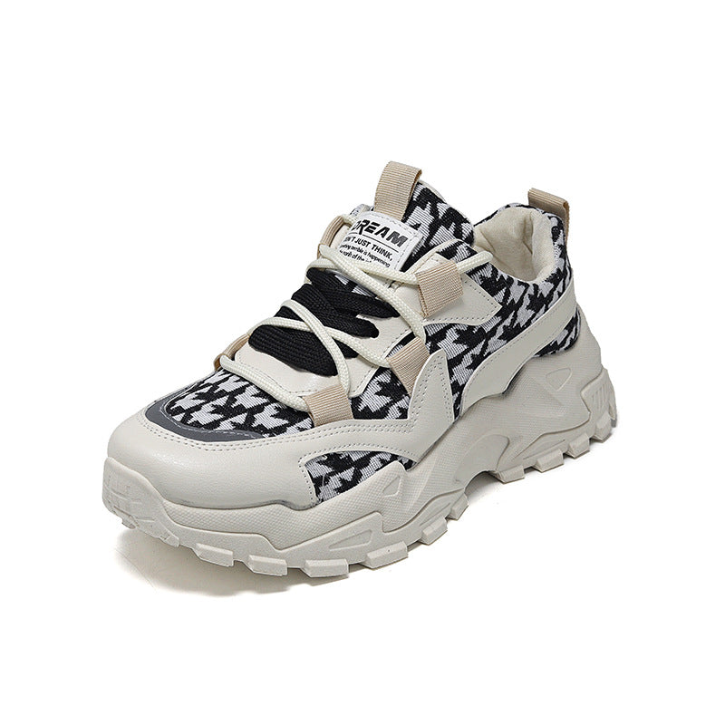 Damen Chunky Sneakers mit modischem Karomuster und komfortabler Dämpfung R&B