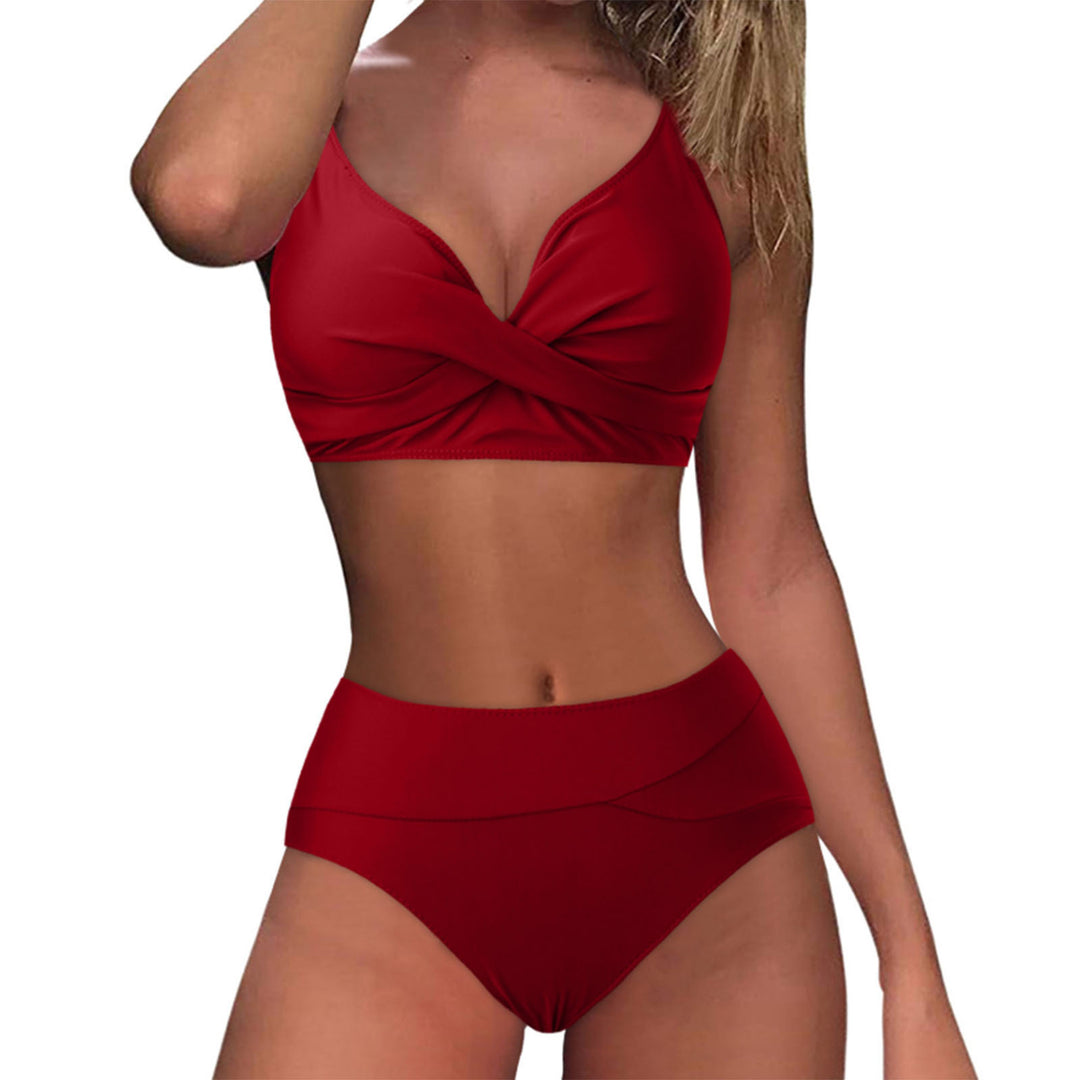 Damen Hochtailliertes Bikini-Set mit raffiniertem Twist-Oberteil R&B
