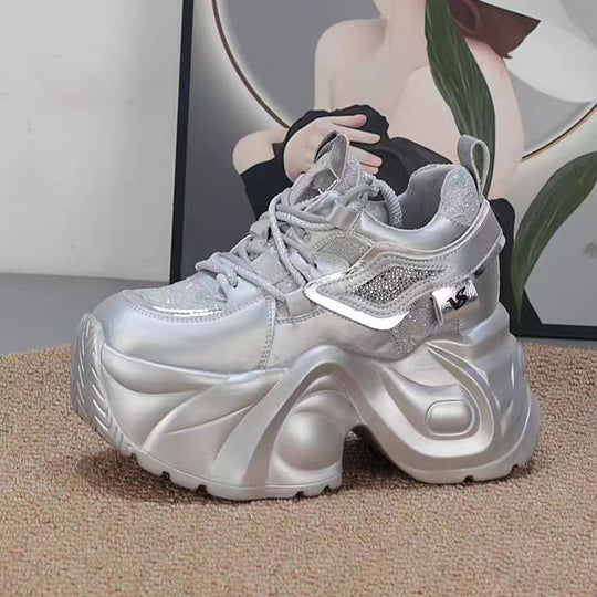 Damen Plateau Sneakers mit atmungsaktiver Mesh-Oberfläche und komfortabler Dämpfung R&B