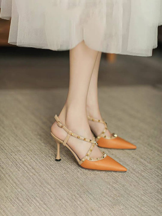 Damen Slingback-Pumps mit dekorativen Schmuckdetails R&B