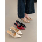 Damen elegante Slingback-Pumps mit Schleifenverzierung R&B