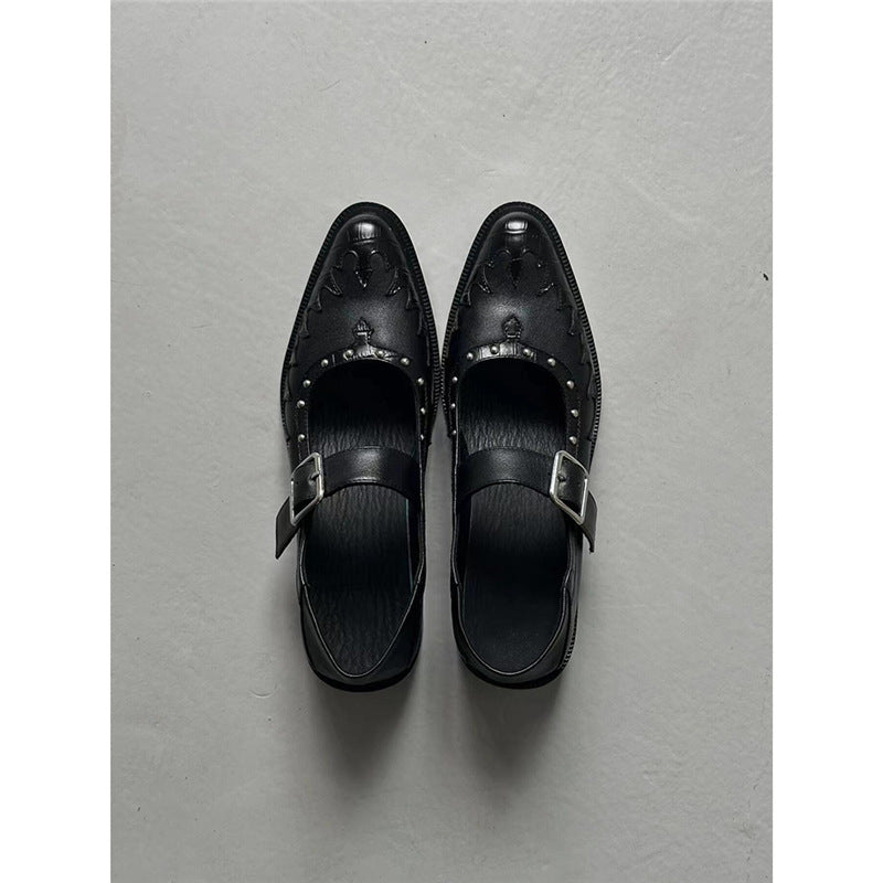 Damen elegante Schnürschuhe mit dekorativen Schnallen R&B