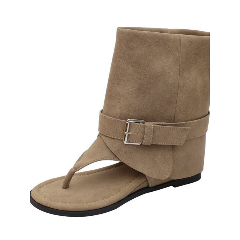 Damen modische Sandalen mit offenem Zehenbereich und elegantem Faltenwurf R&B