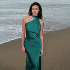 Damen asymmetrisches Maxikleid mit elegantem Wickeldetail R&B