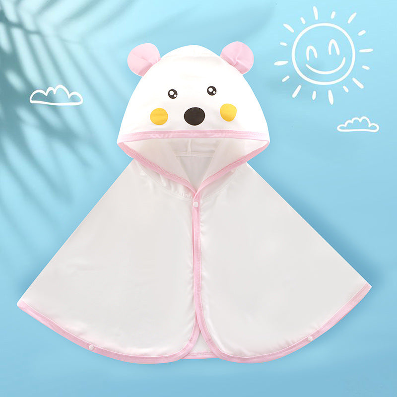 Unisex nan weiches Kapuzenponcho für Babys mit Bärenohren und drapiertem Badeponcho aus Mikrofaser R&B