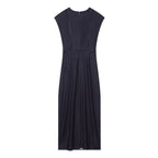 Damen Maxikleid mit elegantem V-Ausschnitt und feinem Drapé R&B