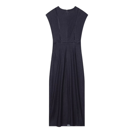 Damen Maxikleid mit elegantem V-Ausschnitt und feinem Drapé R&B
