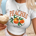 Damen T-Shirt mit frischem Obstmotiv und modernem Schriftzug R&B