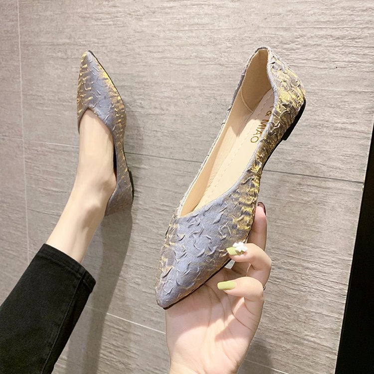 Damen Ballerinas mit spitz zulaufendem Design und strukturiertem Obermaterial R&B