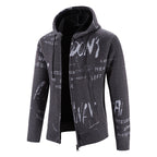 Herren Kapuzenjacke mit grafischem Print und hochelastischen Eigenschaften