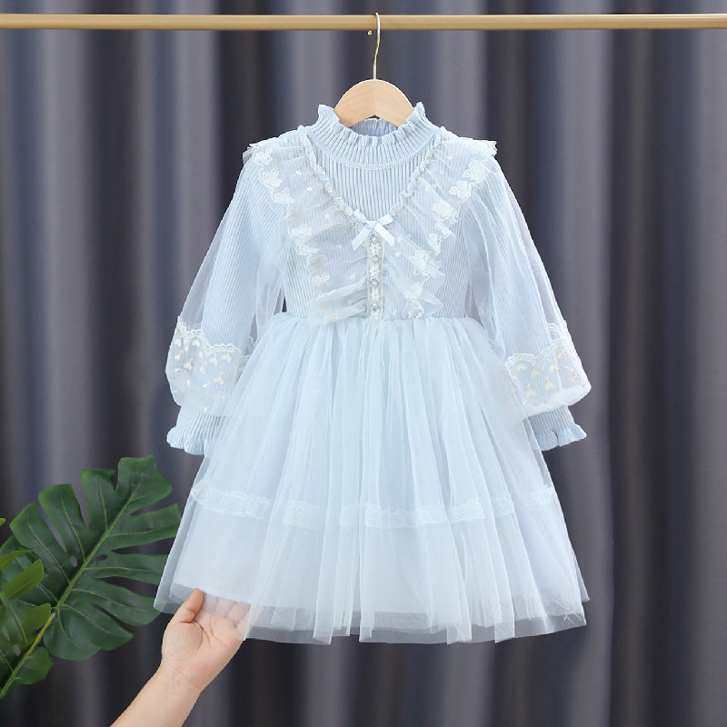 Mädchen festliches Tüllkleid mit Rüschendetails R&B