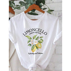 Damen T-Shirt mit frischem Limoncello-Motiv und floralen Akzenten R&B