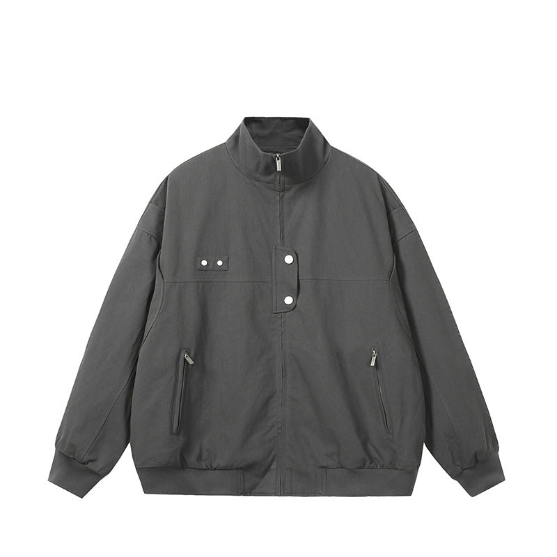 Herren modische Steppjacke mit hohem Kragen und seitlichen Reißverschlusstaschen R&B