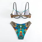 Damen Triangel-Bikini-Set mit modischem Schmuckdetail und verstellbaren Trägern R&B